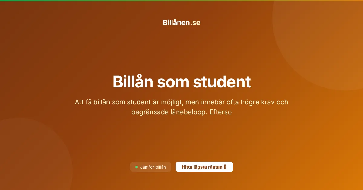 Billån som student