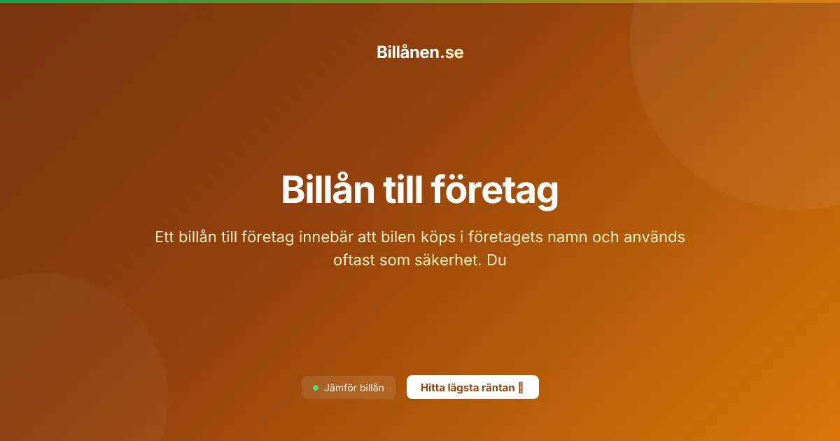 Billån till företag