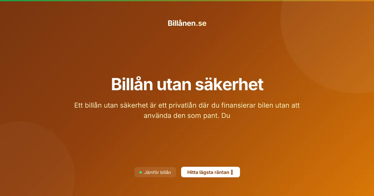 Billån utan säkerhet