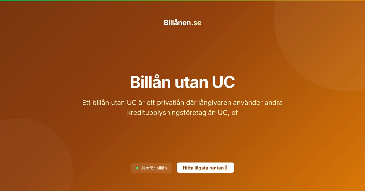 Billån utan UC